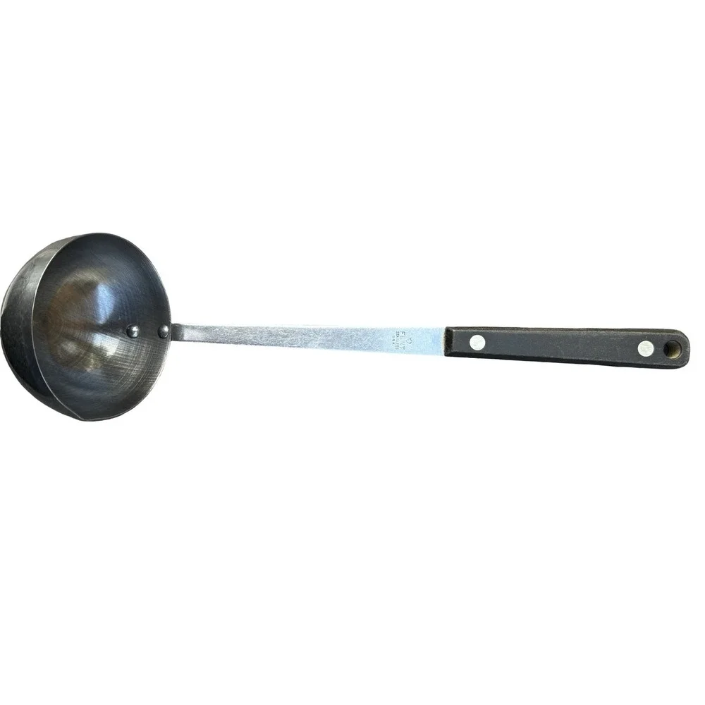 Ekco Flint Arrowhead Ladle Spoon Soup Chili Stainless Steel USA VTG Black Handle